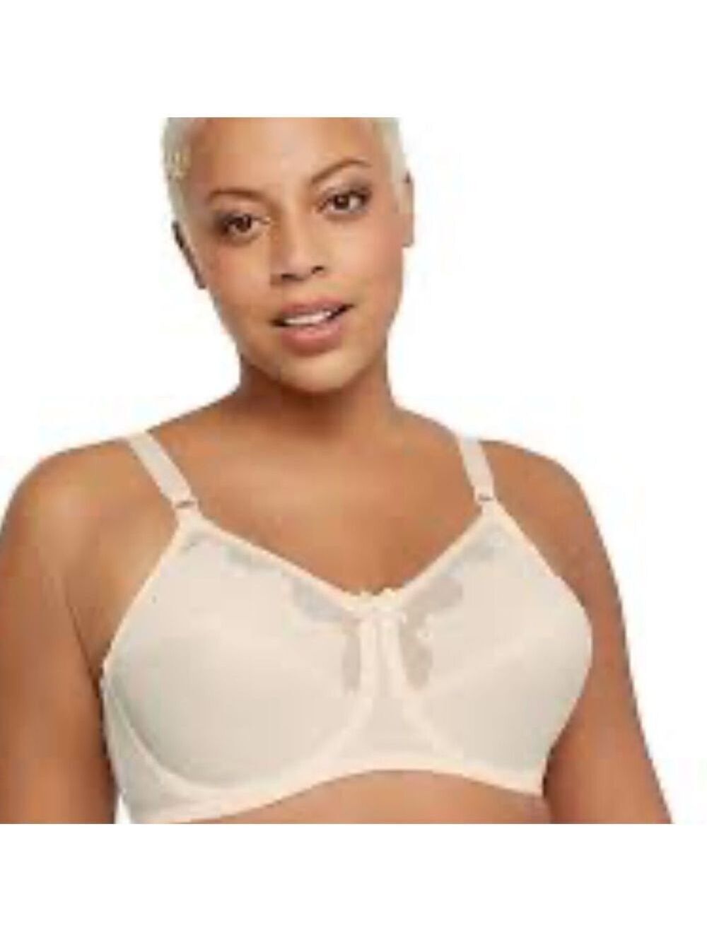 3/$20 Bali 42DD flower full figure underwire Bra 0180 light beige